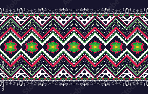 set of ethnic seamless patterns in style with background