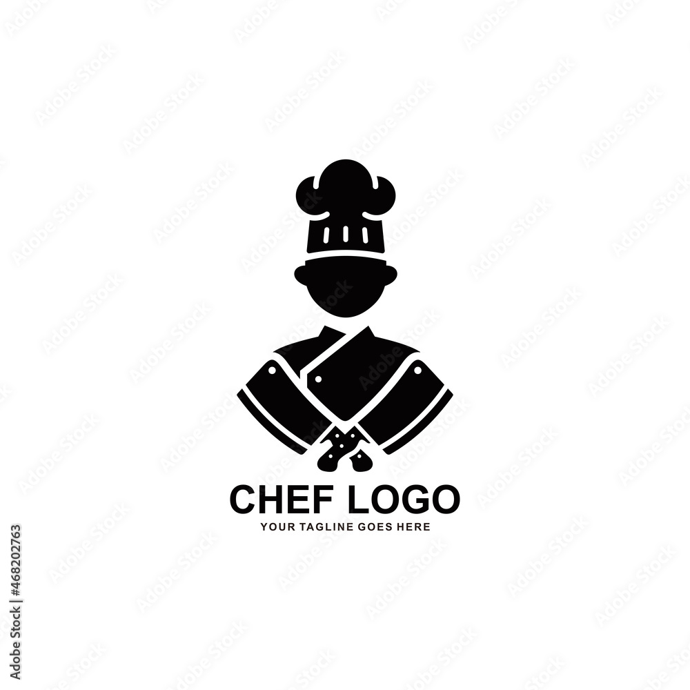 Chef logo simple flat icon vector illustration Chef logo simple flat icon vector illustration
