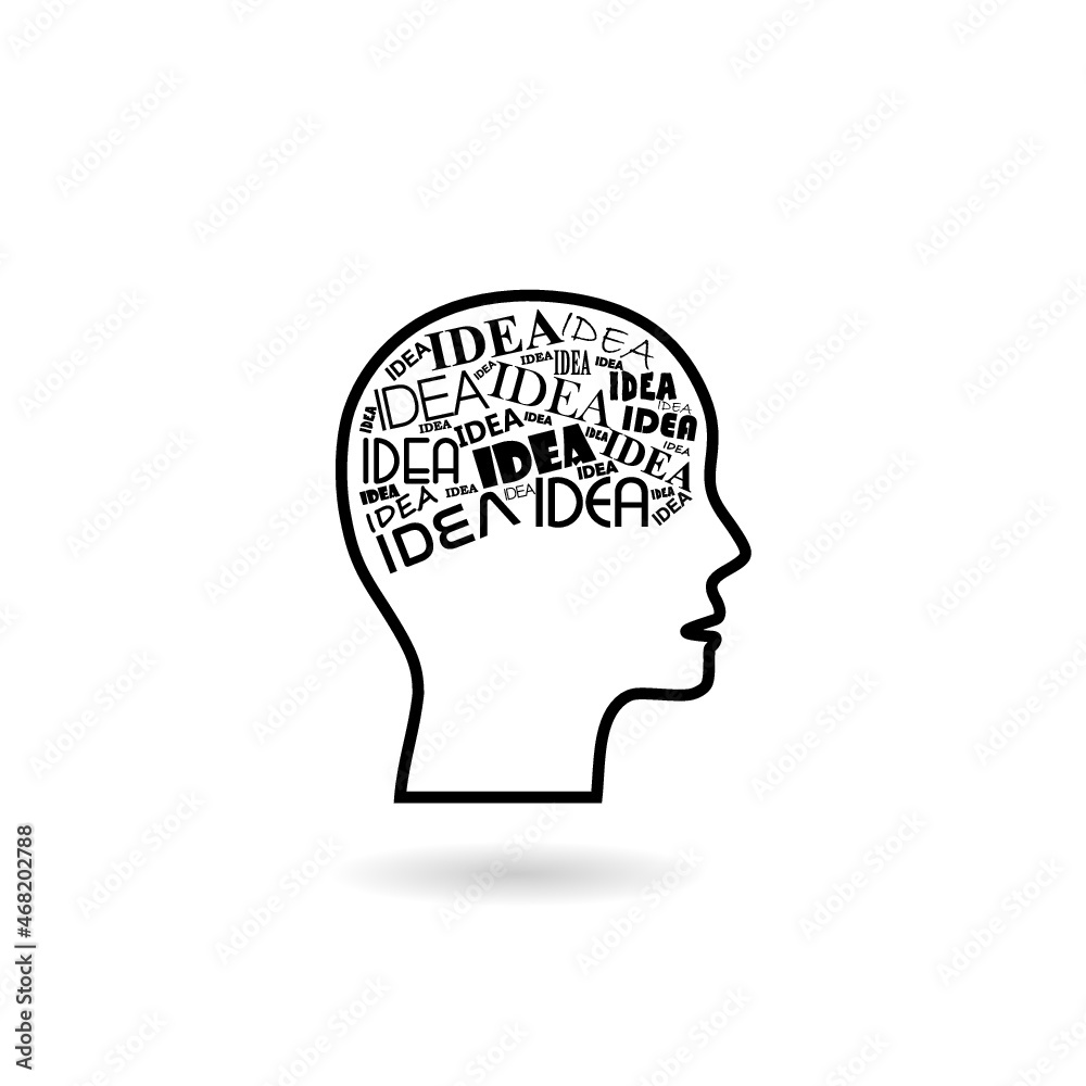 Brain idea concept icon isolated on white Brain idea concept icon isolated on white