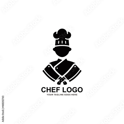 Chef logo simple flat icon vector illustration