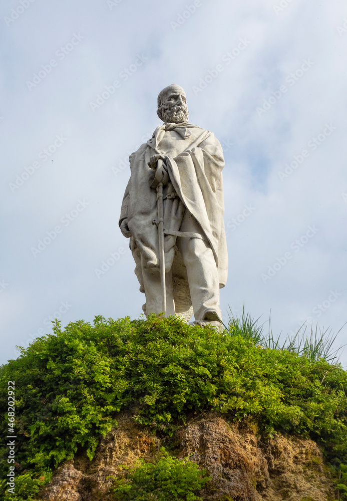 Giuseppe Garibaldi statue in Iseo, Italy, 2021.