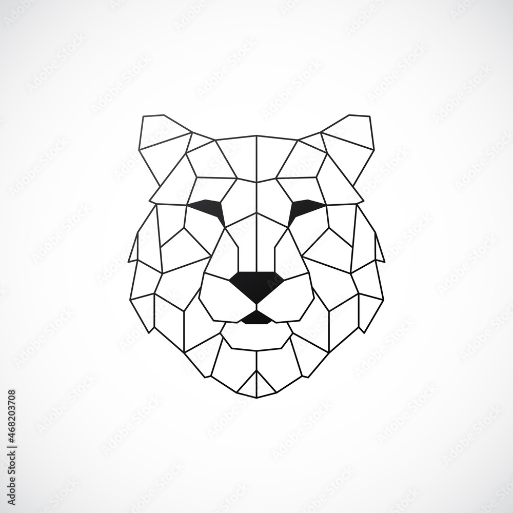 Geometric Tiger Head. Abstract polygonal style. Wild cat Line contour for tattoo, emblem, t-shirt design etc. Stock vector illustration. Geometric Tiger Head. Abstract polygonal style. Wild cat Line contour for tattoo, emblem, t-shirt design etc. Stock vector illustration.