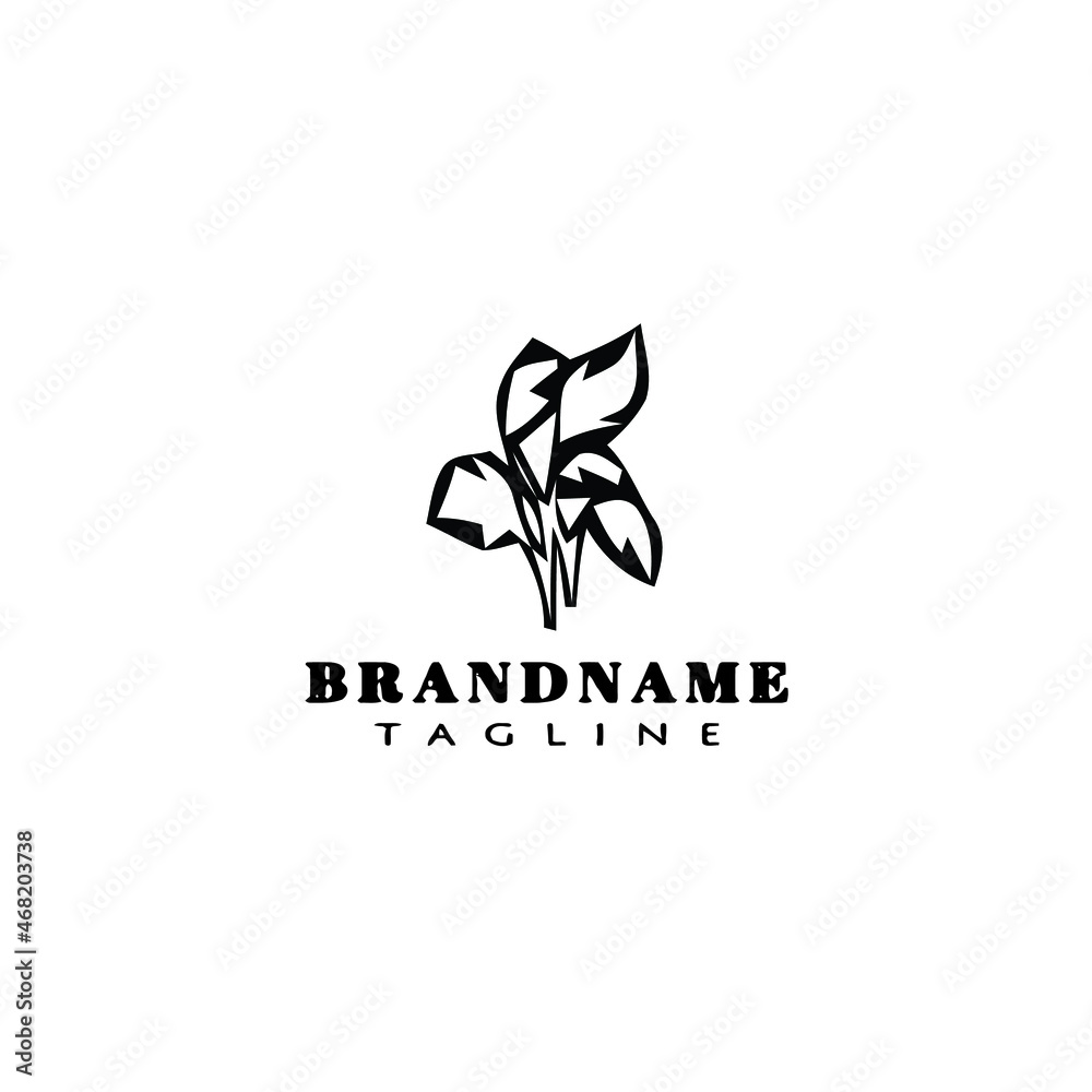 Fototapeta premium cilantro logo cartoon icon design template black isolated creative illustration