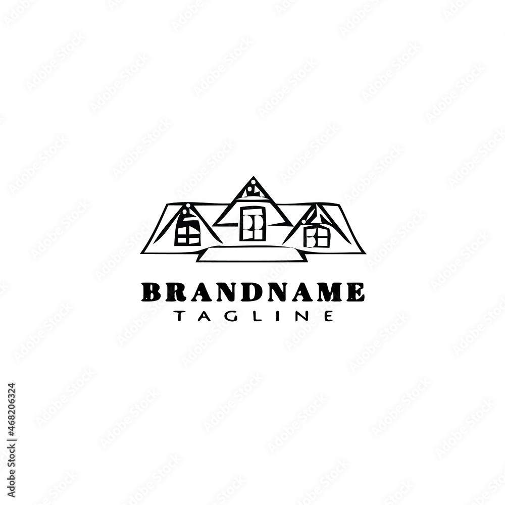 roof top cartoon logo icon design black isolated vector illustration roof top cartoon logo icon design black isolated vector illustration