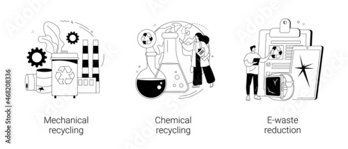 Waste management abstract concept vector illustrations.