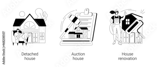 Buy family home abstract concept vector illustrations.