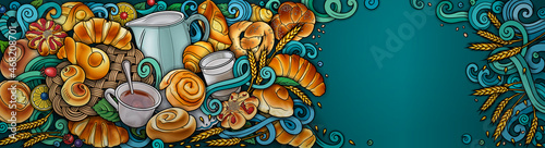 Food and drinks hand drawn vector doodles illustration.