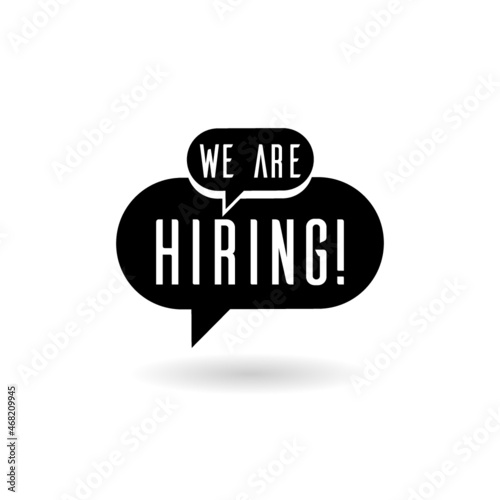 We are hiring icon with shadow isolated on white