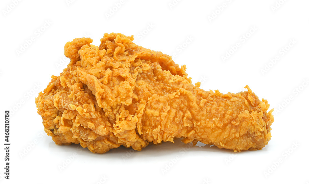 Fried chicken leg isolated on white background. Fried chicken leg isolated on white background.