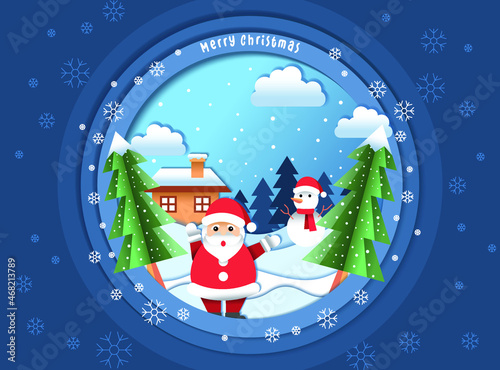 Merry christmas papercraft design