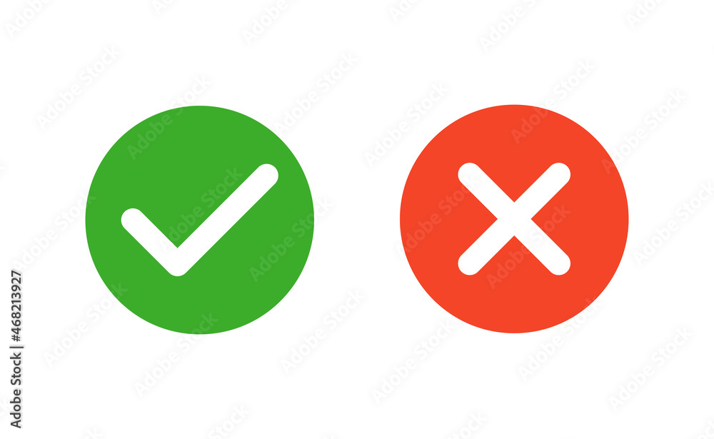 Yes and No icon signs - obrazy, fototapety, plakaty 