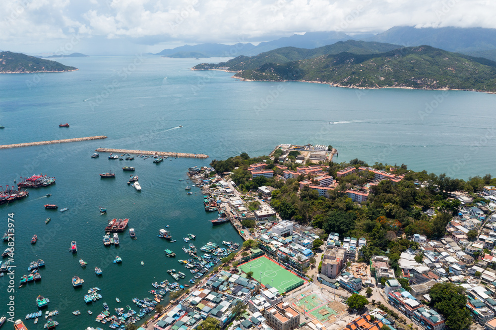 Top down view of Cheung Chau lantau island