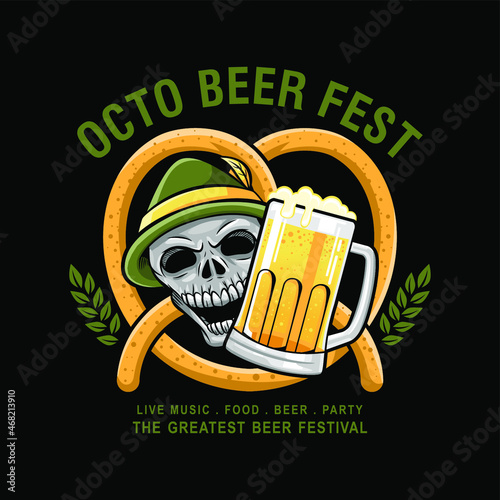 Octo beer fest skull design