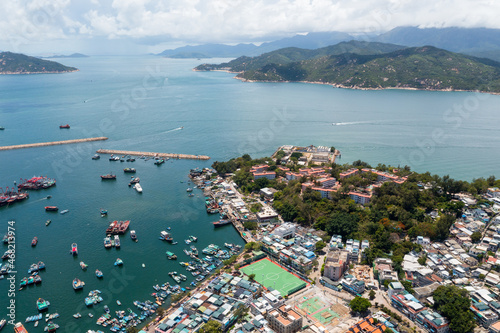 Top down view of Cheung Chau lantau island © leungchopan