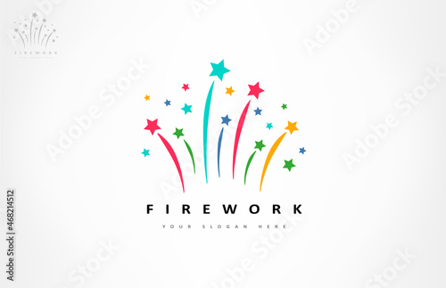 fireworks and stars logo vector design