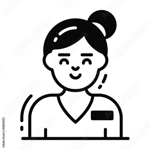 clinician icon, single avatar vector illustration