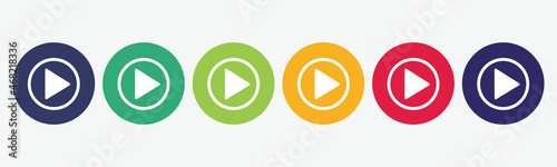 Set collection 6 buttons with play icon. Free Download Set collection 6 buttons with play icon. - GFXLoad