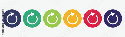 Replay flat icon set.