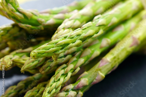 Garden asparagus is a perennial flowering plant of the genus Asparagus. Selective focus