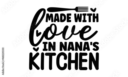 Wall decor, poster, sign, quote, Poster for kitchen design with cutting board and calligraphy lettering text Kitchen is open, Vector card with hand drawn unique typography design element for greeting 