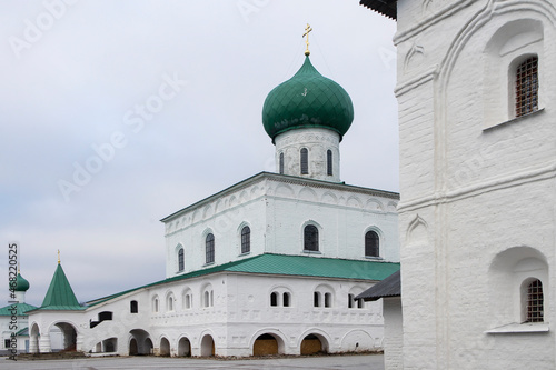 Svir, Russia, Leningrad region on October 12, 2021. The Holy Trinity Alexander Svirsky male monastery in the village of Old Sloboda. © elenarostunova