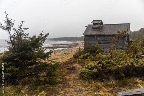 Russian scene; Tersky coast of the White sea. Historical and Ethnographic Complex Tony Tetrina is a atmospheric location. The reconstructed village of Pomors. photo