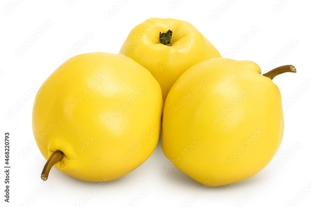 Fresh quince isolated on the white background with clipping path and full depth of field Fresh quince isolated on the white background with clipping path and full depth of field