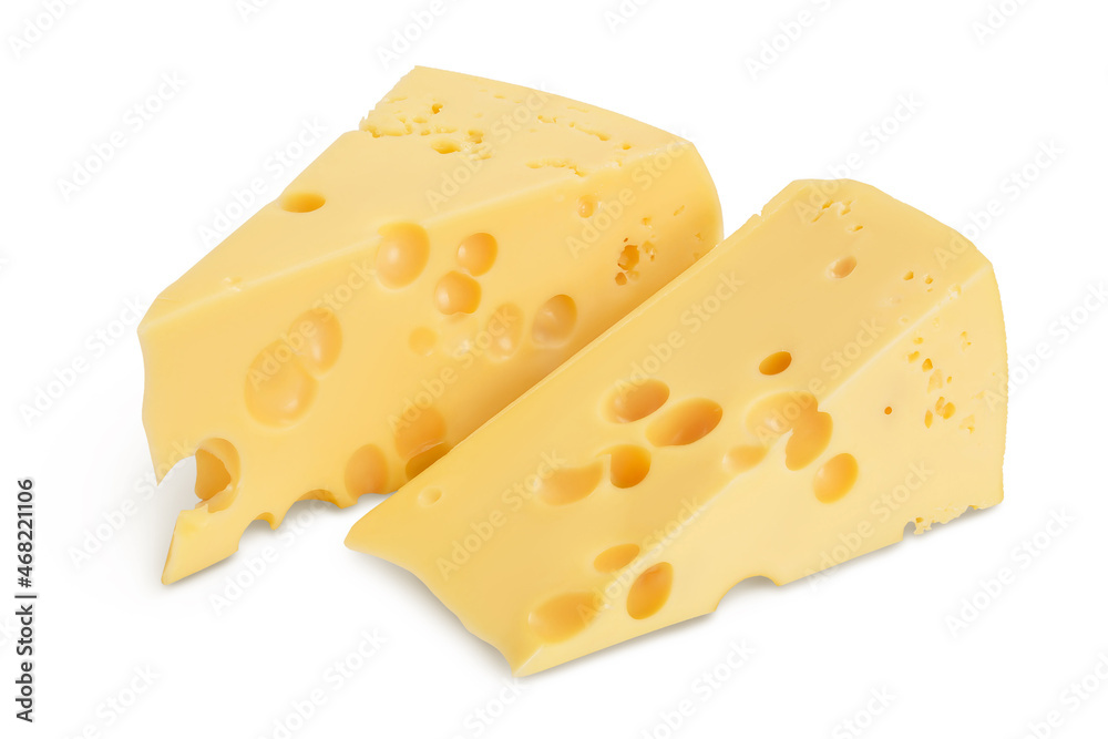 piece of cheese isolated on white background with clipping path and full depth of field piece of cheese isolated on white background with clipping path and full depth of field