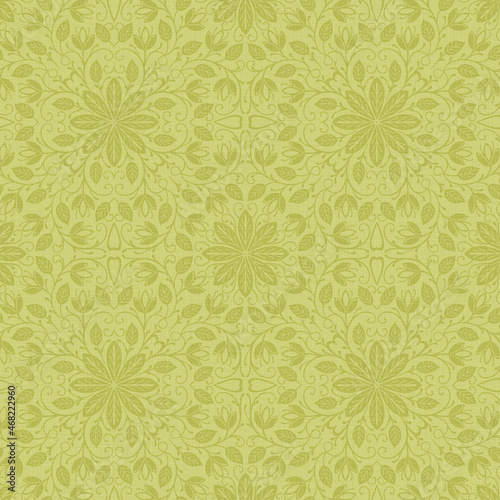 green pattern with flowers