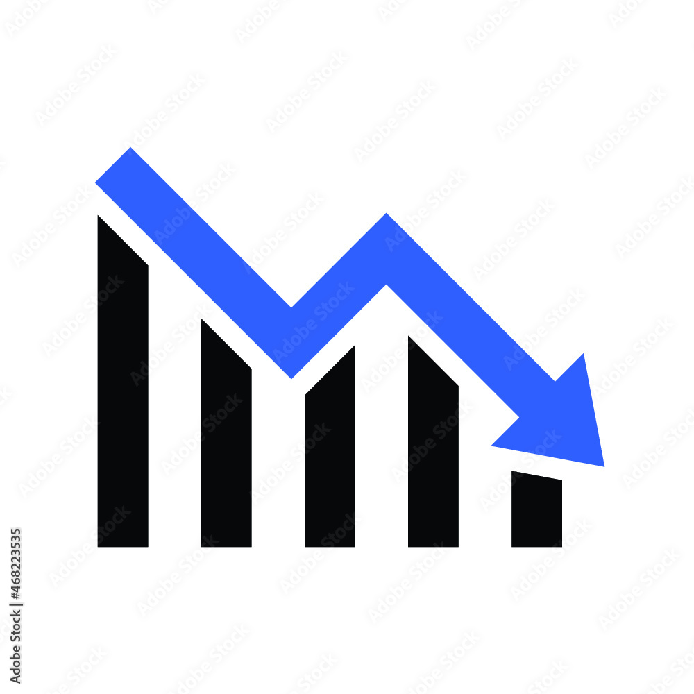 downward, down and decrease market graph icon design vector downward, down and decrease market graph icon design vector
