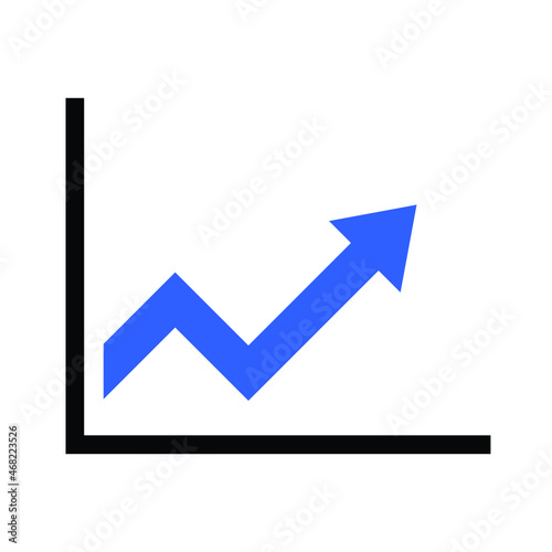 financial graph, growth graph chart icon design vector