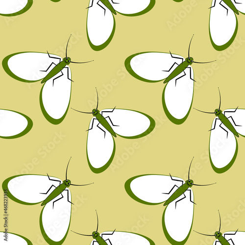 Illustration on a square background - stylized moths - graphics. Summer, insects, unbearable ease of life