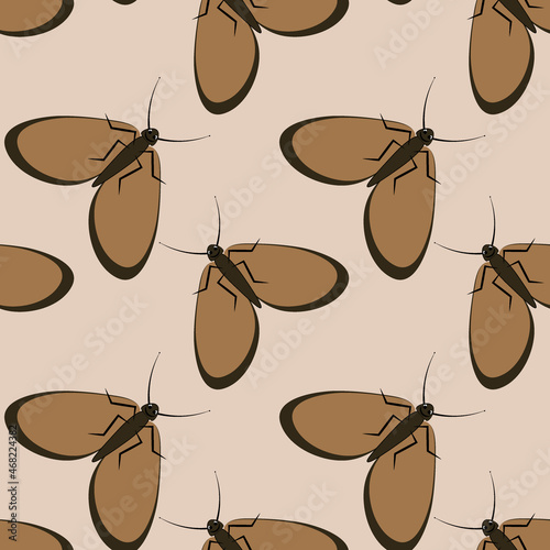 Illustration on a square background - stylized moths - graphics. Summer, insects, unbearable ease of life