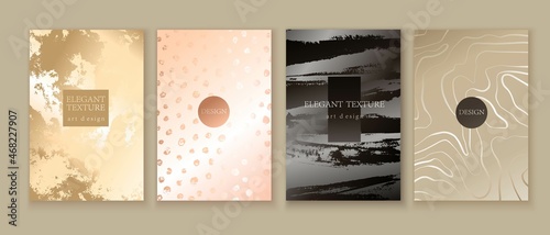 Elegant marble, stone texture set. Grunge vector background collection with white, pink, grey, beige, black colors