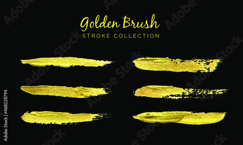 Golden brush stroke handpainted on black background