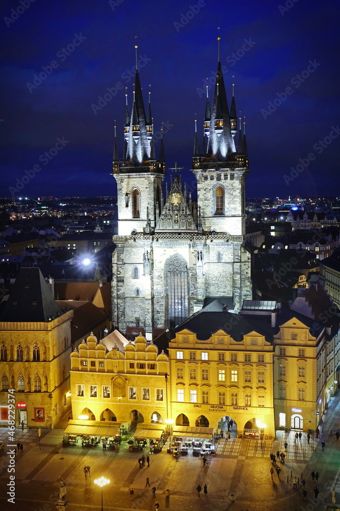 Church of Our Lady before Týn in the Old Town Square. PRAGUE, CZECH REPUBLIC, OCTOBER, 2021