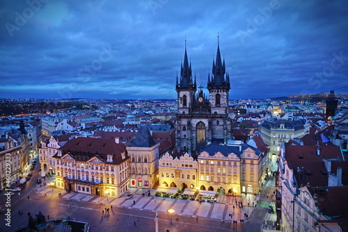 Church of Our Lady before T  n in the Old Town Square. PRAGUE  CZECH REPUBLIC  OCTOBER  2021