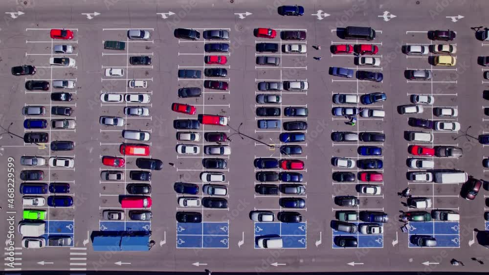 Busy car park in the town Busy car park in the town