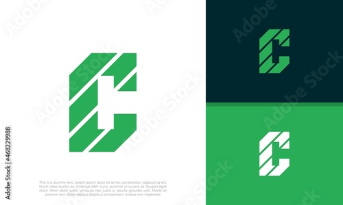 Initials C logo design. Initial Letter Logo. Innovative high tech logo template. 