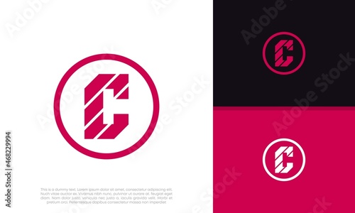 Initials C logo design. Initial Letter Logo. Innovative high tech logo template.  