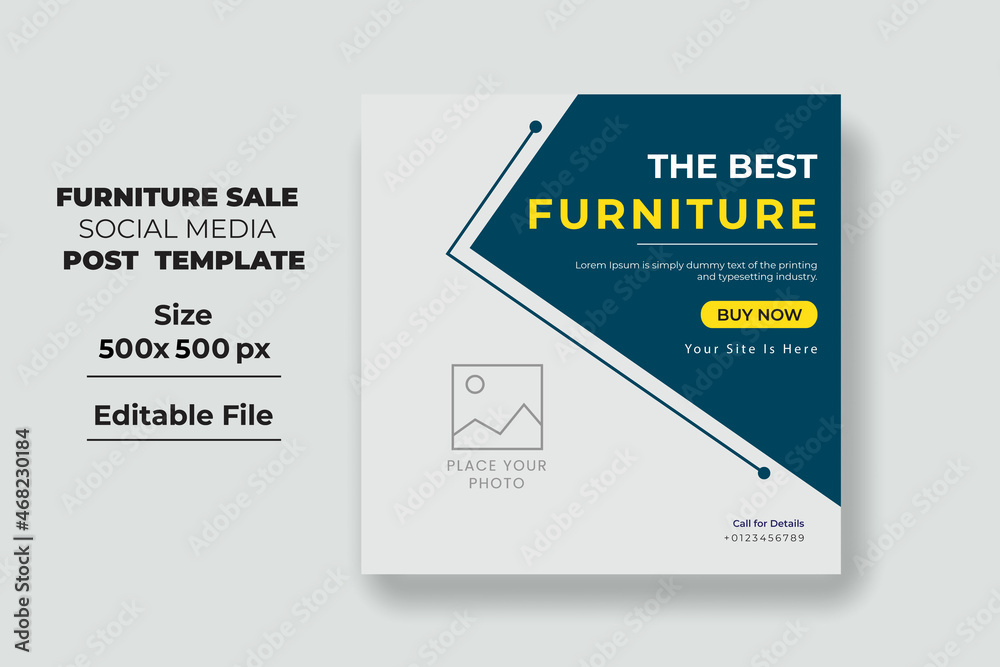 Obraz premium Furniture sale social media post banner template 