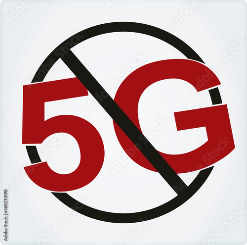 Forbidden 5G sign. vector illustration