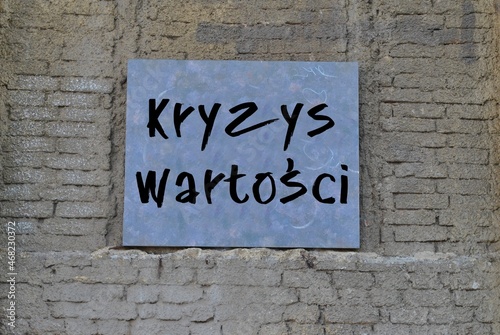 Obraz na płótnie Kryzys wartości w salonie