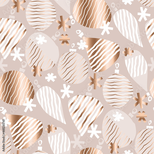 Christmas vector ornaments seamless pattern
