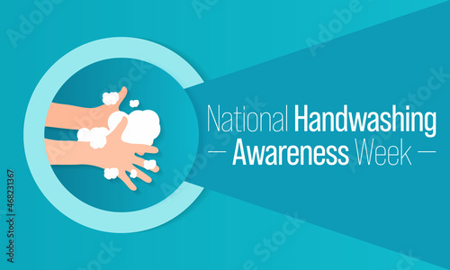 Handwashing awareness week is observed every year in December, highlights the importance of hand washing with soap and water at home, in the community, and around the world. Vector illustration