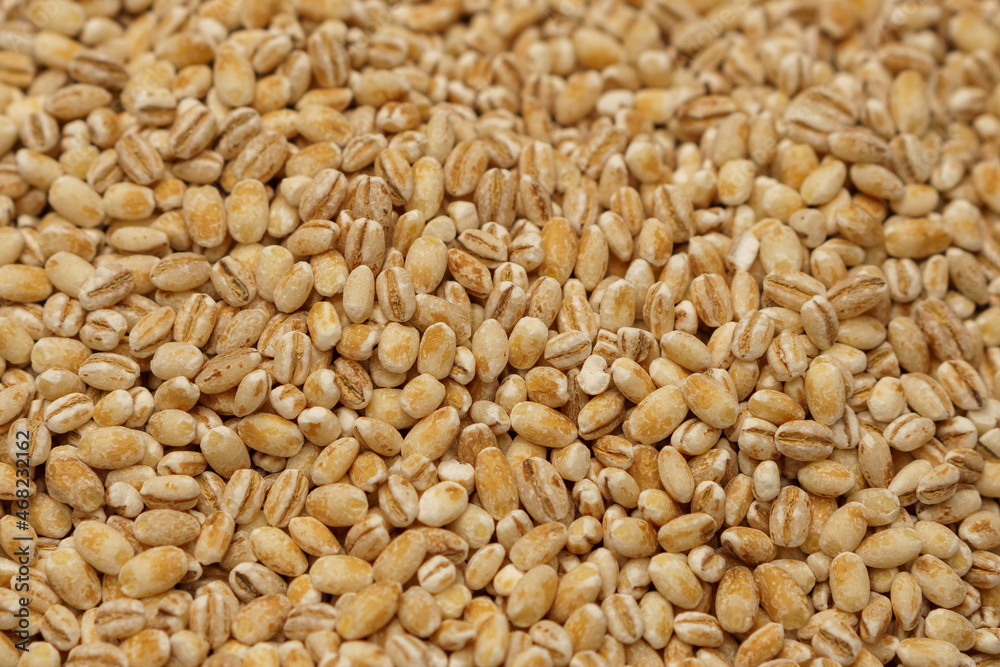 Pearl barley close-up for the whole frame. Pearl barley texture. Pearl barley close-up for the whole frame. Pearl barley texture.