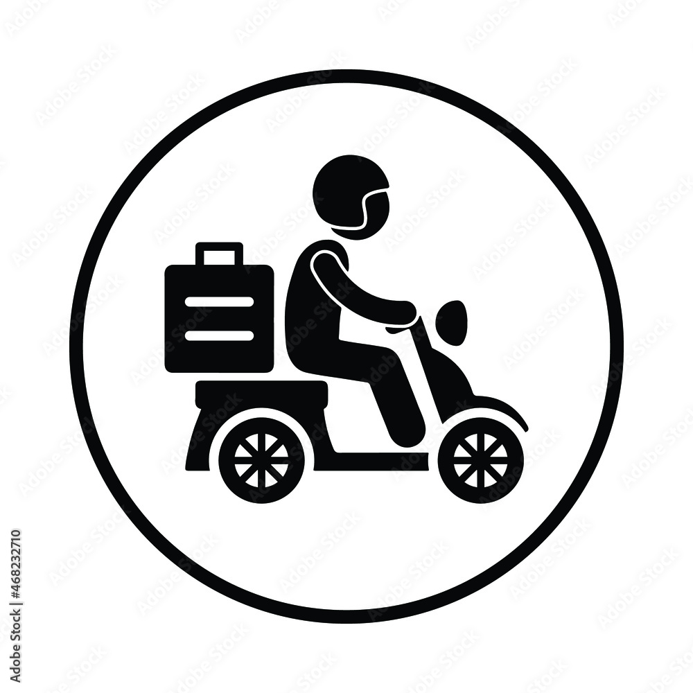 Courier, service, package, delivery icon. Black vector design.