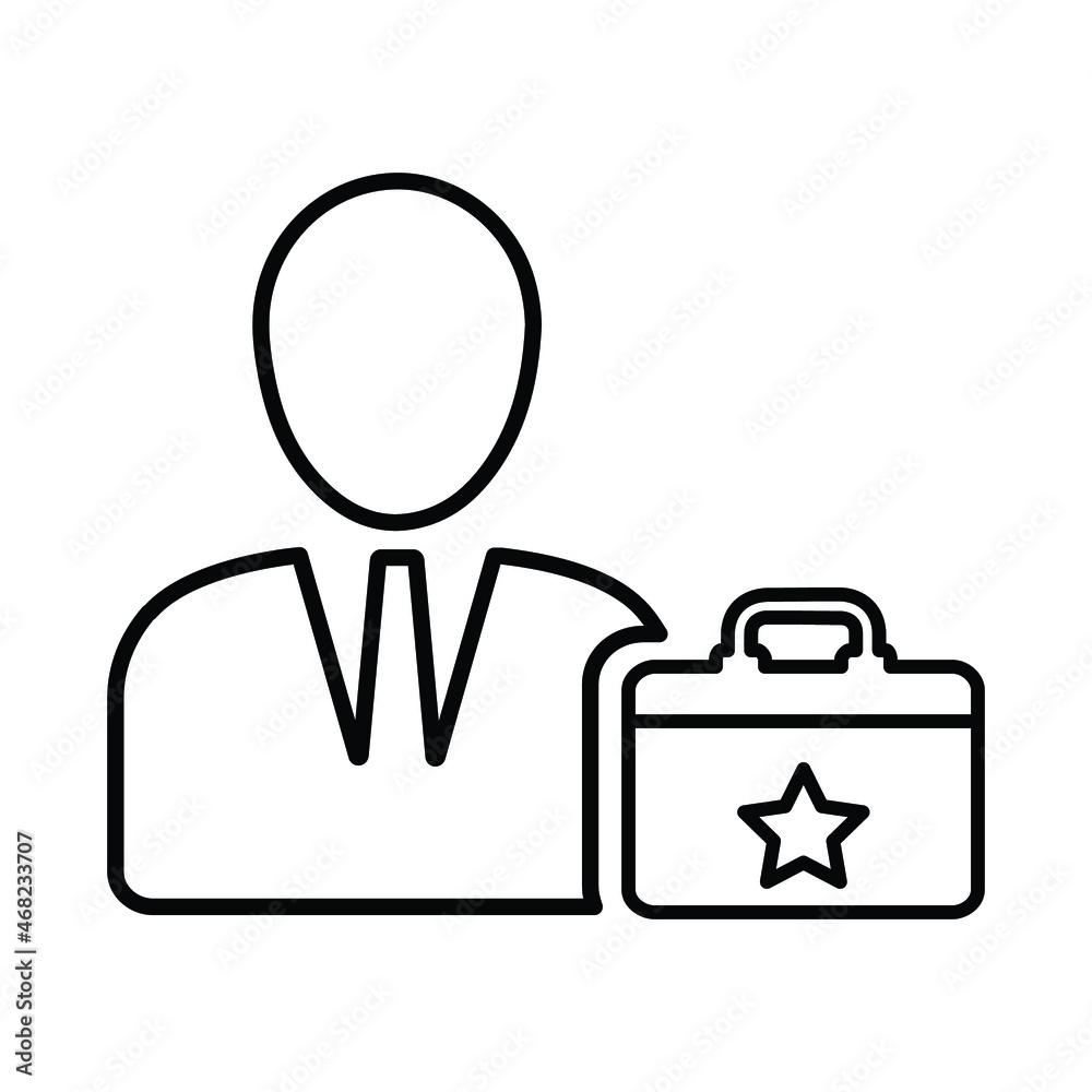 Account man, storage, bag line icon. Outline vector. Account man, storage, bag line icon. Outline vector.