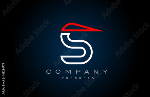 Free Download S alphabet letter logo icon in white red. Creative design for business and company - GFXLoad