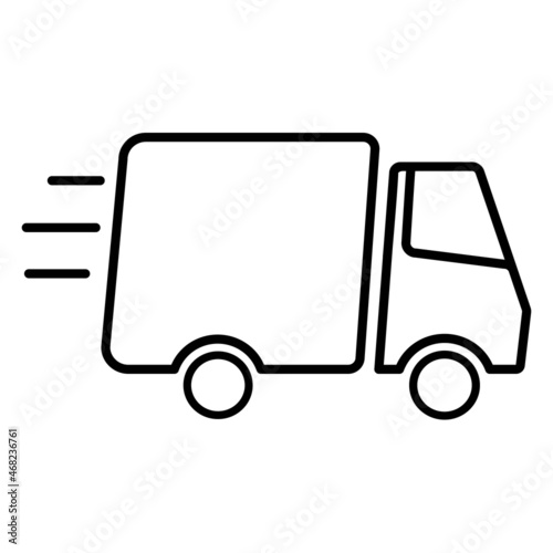 Fast delivery truck line icon vector illustration isolated